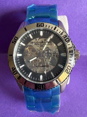 NWOT- Stuhrling Skeleton watch 43mm